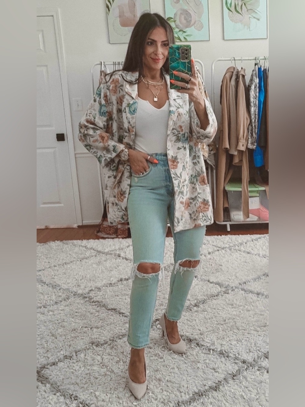 Joanna Vintage Floral Linen Blazer - Picture 11 of 11